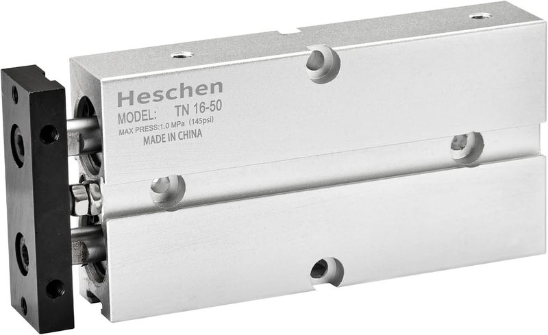 Heschen Pneumatic Air Cylinder, TN16-50(TDA16-50), Bore 16mm, Stroke 50mm, Double-Rod Double-Acting Aluminum Pneumatic Air Cylinder, with Magnet, Silver - Image 1